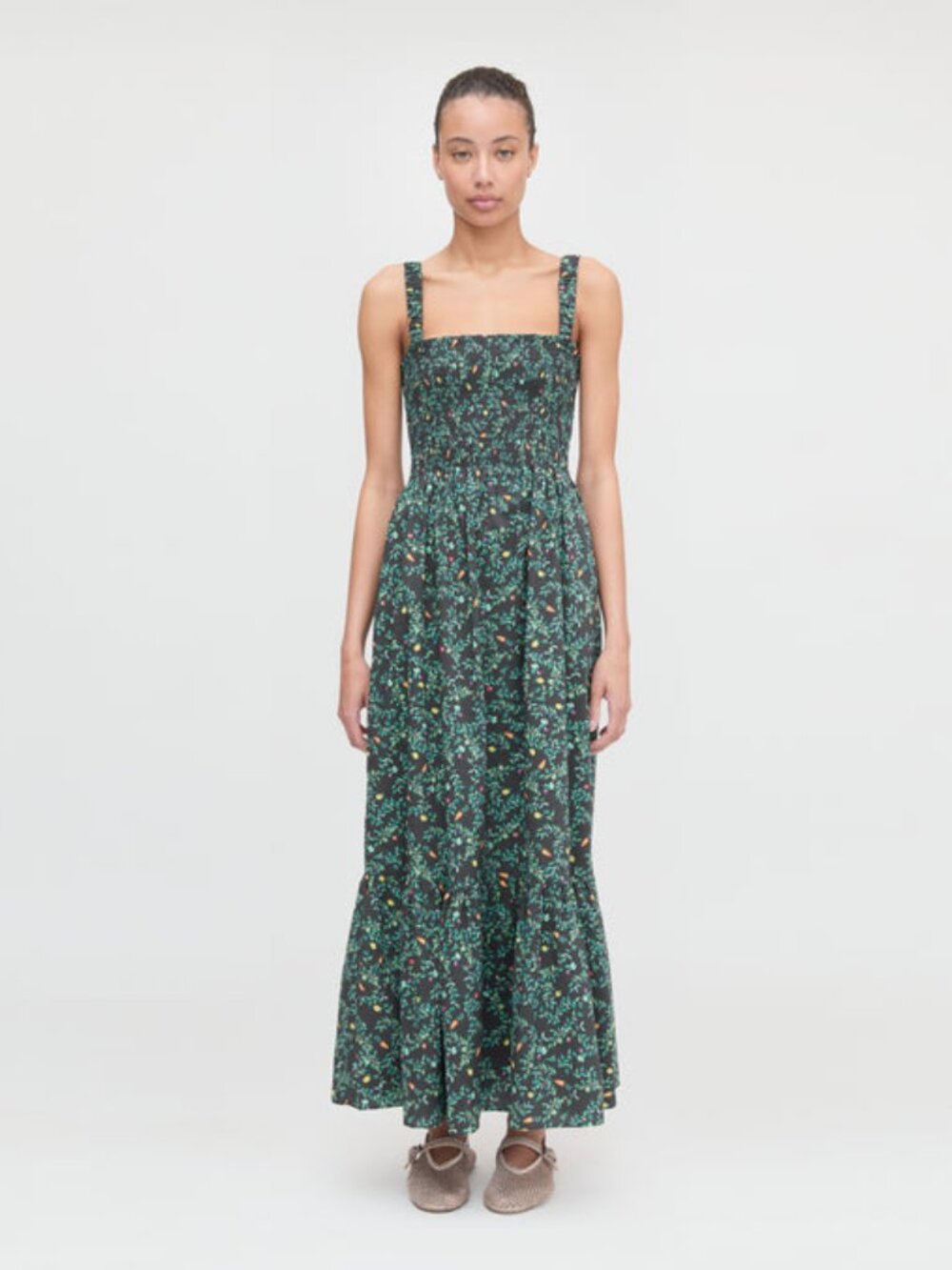 NWT Hill House Home Anjuli Nap Dress XS Midnight Garden Cotton Maxi